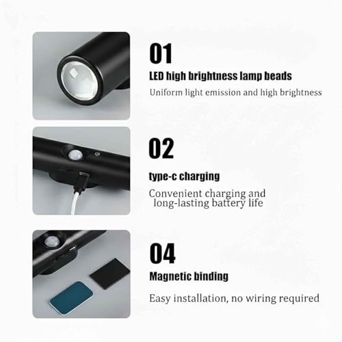 Image of GITGRNTH 2 PCS Black RGB LED Indoor Wall Light with Motion Sensor, Rechargeable Up Down Light with Automatic Color Changing | Modern 2 Way RGB Wall Lamp for Home, Bedroom, Living Room, Corridor