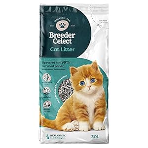 Breeder Celect Recycled Paper Cat Litter, 30L (Pack of 1)