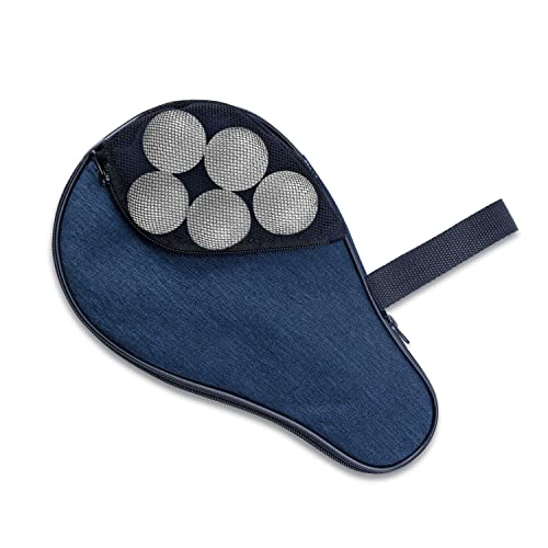 VISEMAN Table Tennis Racket Cover, Ping Pong Paddle Case, Portable Waterproof Table Tennis Bat Bag to Hold 2 Paddles 5 Balls