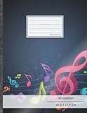 Notenheft: DIN A4 • 48 Seiten, 24 Blatt, 12 Systeme, „Kitschig“ • Original #GoodMemos Schulheft • Mit Inhaltsverzeichnis und Seitenzahlen, Noten-Lineatur 14