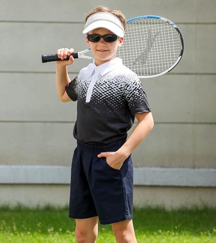 Image of uideazone Boys Polo Shirts Dry Fit Performance Golf Short Sleeve Casual School Uniform Size 5-14