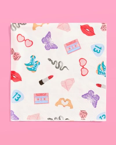 xo, Fetti Eras Party Icon Paper Napkins | 3-ply 25 pcs | Concert Party Tableware, Bachelorette Decorations, Birthday Tablescape, Bridesmaid Dinner Supplies