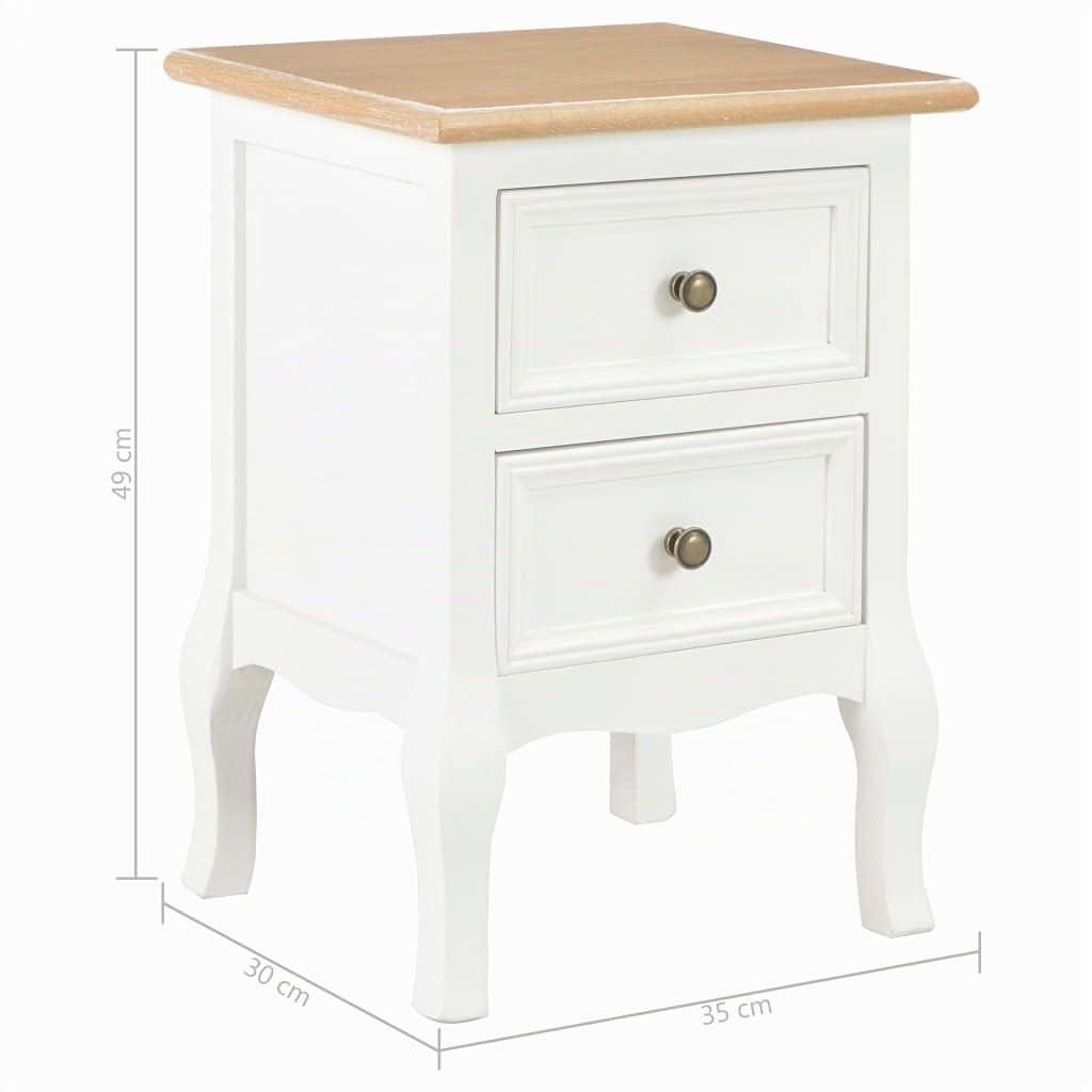 vidaXL Nachtkastje 2 st 35x30x49 cm MDF wit
