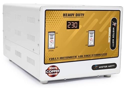 Image of Misterwatt� 10kva Range 90-300v Output 230V FULL COPPER WINDING Heavy Duty Automatic Voltage Stabilizer For Home 5 YEARS WARRANTY