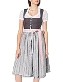 Baumwollschürze BERWIN & WOLFF TRACHT FOLKLORE LANDHAUS Damen 815111 Kleid, Grau mit rosa, 36