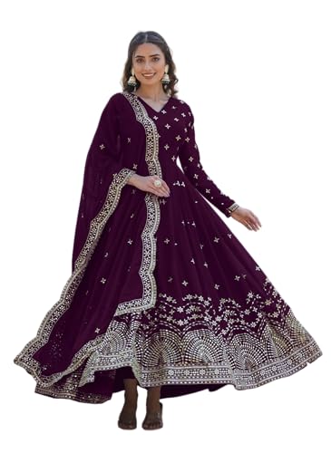 Image of Fashion Basket Faux Georgette Sequins Anarkali Dress for Women