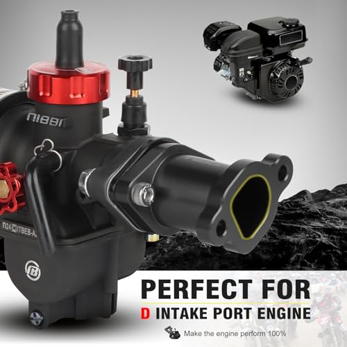 Image of NIBBI Predator 212 Intake Manifold,212 Predator Performance Part Intake Pipe Inlet Manifold For Mini Bike 196cc /212cc /224cc Engine GX160 GX200 225RS(FL-Black)