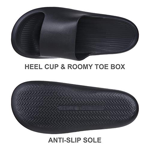 Shevalues Non Slip Shower Shoes For Women Lightweight Eva Bath Slippers Pool Slide Sandals-Not For Narrow Feet Black 37-38 thumb #3