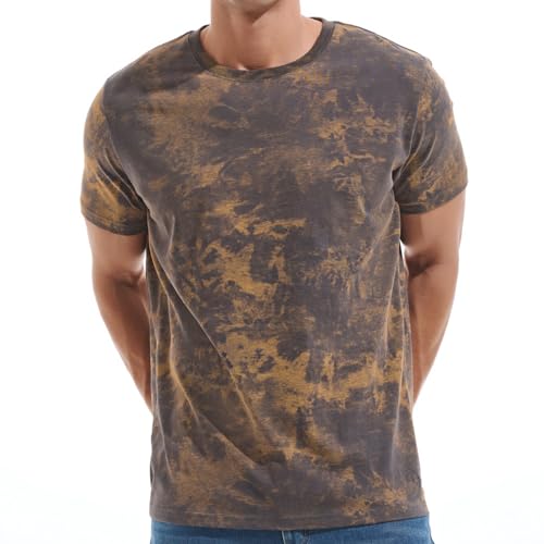 KLIEGOU Men's Crew Neck Hipster T Shirt - Casual Stylish Fitted Print Tees for Men