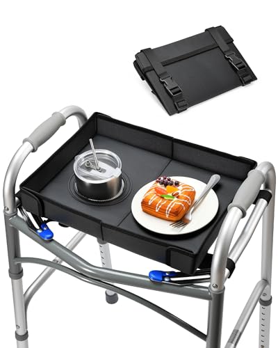 FANGSUN Walker Tray for Folding Walker 2.0 – Upgraded Detachable Tray for Walkers with Extended