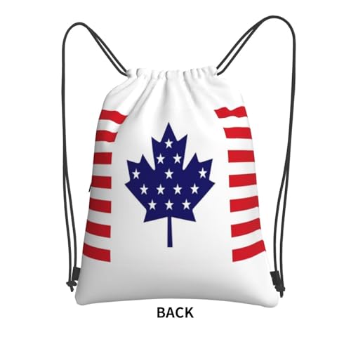 Canada Flag Drawstring Backpack Patriotic zipper Drawstring Bag for Men Women Sport Yoga Travel Gym2