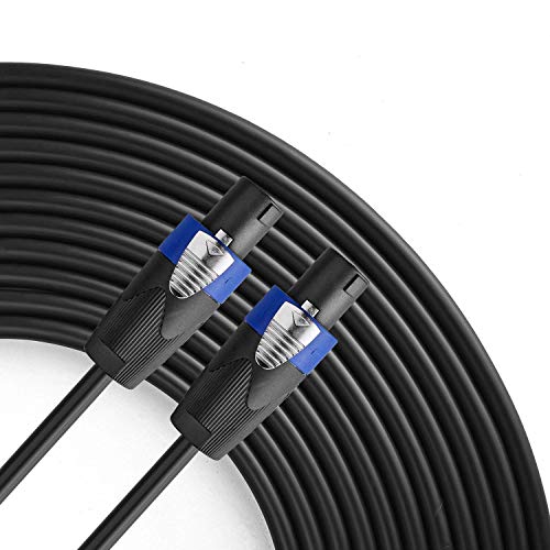 Pro 100ft 12 Gauge Speakon to Speakon Male Audio Speaker Cable, Single