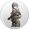 Military Anime Girl with Gun Character Design for Boys Girls Fans Pin Lapel Pin Brooch Steel Pins Badge 0.75"