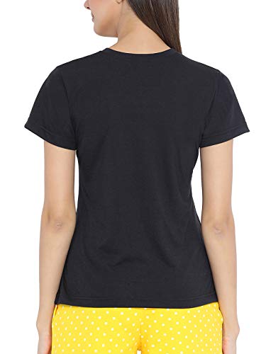 Image of Clovia Women's Cotton Rich Text Print Top