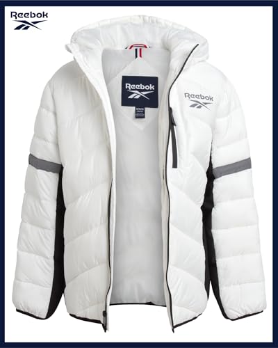 Image of Reebok Boys Puffer Jacket - Heavyweight Quilted Wind & Water Resistant Boys Winter Coat - Insulated Bubble Kids Winter Jacket