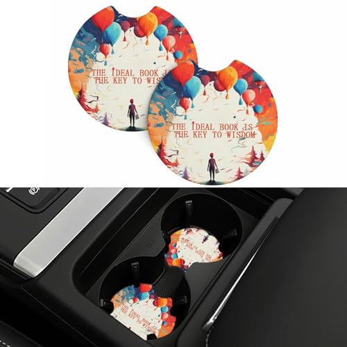 Portavasos para carro 2 piezas negro neopreno 2.7 pulg miniatura 7