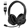 AOC Auriculares USB con micrófono para PC con cable y micrófono