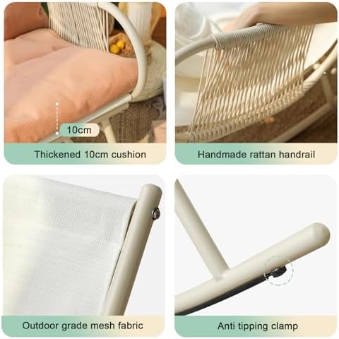 Patio Leisure Rocking Chairs，Modern Rocking Chair with High Backrest,Upholstered Recliner,Nursery Rocking Chair,Single Sofa Chair,for Patio, Backyard, Balcony, Porch(Corduroy Fabric,Green)