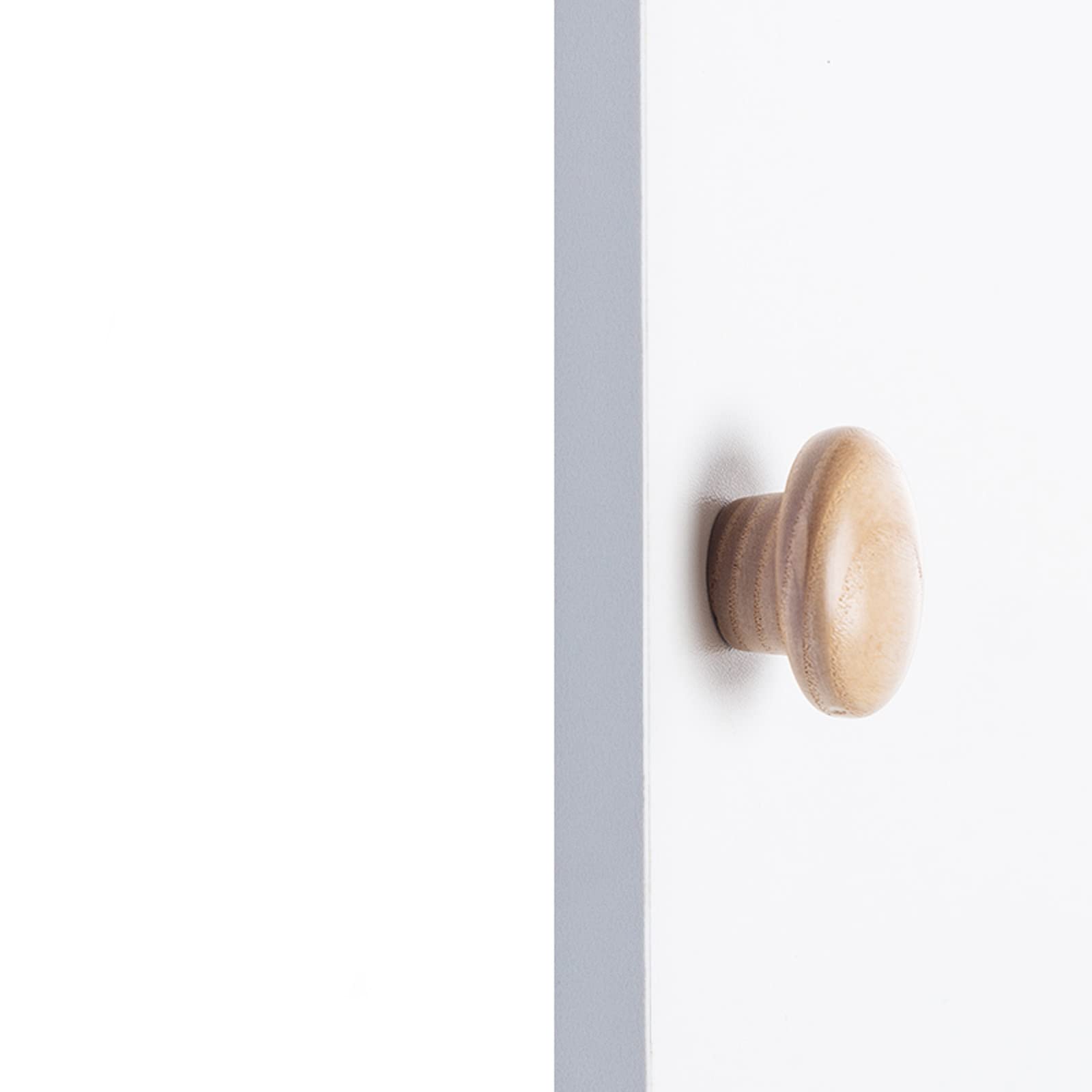 Wooden Cabinet Handles Solid Wooden Drawer Pull Furniture Cabinet Hardware, for Furniture Drawer Cupboard Dresser Shoesbox Wardrobe Kitchen (37mm,Ash)