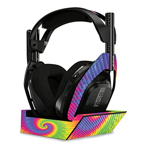 Image of MightySkins Carbon Fiber Skin Compatible with Astro A50 Wireless Headphones + Base Station (Gen 4) - Vibrant Tie Dye | Protective, Durable Textured Carbon Fiber Finish | Easy to Apply