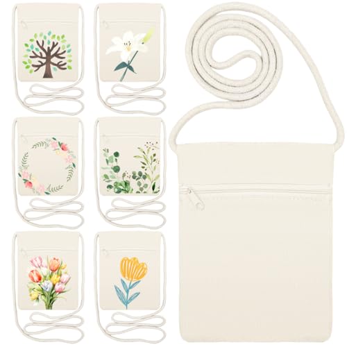 MQIAN Stoffbeutel Zum Bemalen Für Kinder 6 STK Taschen Bemalen Kindergeburtstag Stofftaschen Zum Bemalen Taschen Zum Bemalen Für Kinder Turnbeutel Zum Bemalen