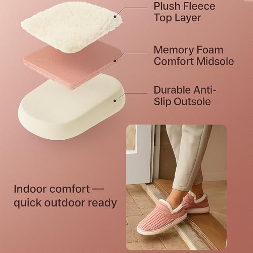 Pluffi Slipper for Men & Women –Plush Fleece Lining Memory Foam Cushioning Machine Washable Non-Slip Indoor Outdoor Sole3