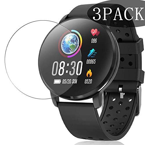 Vaxson 3 Stück 9H Panzerglasfolie kompatibel mit CatShin Smartwatch Smart Watch 1.3" CS06 Panzerglas Schutzfolie Displayschutzfolie Bildschirmschutz Intelligente Uhr Armband Smartwatch