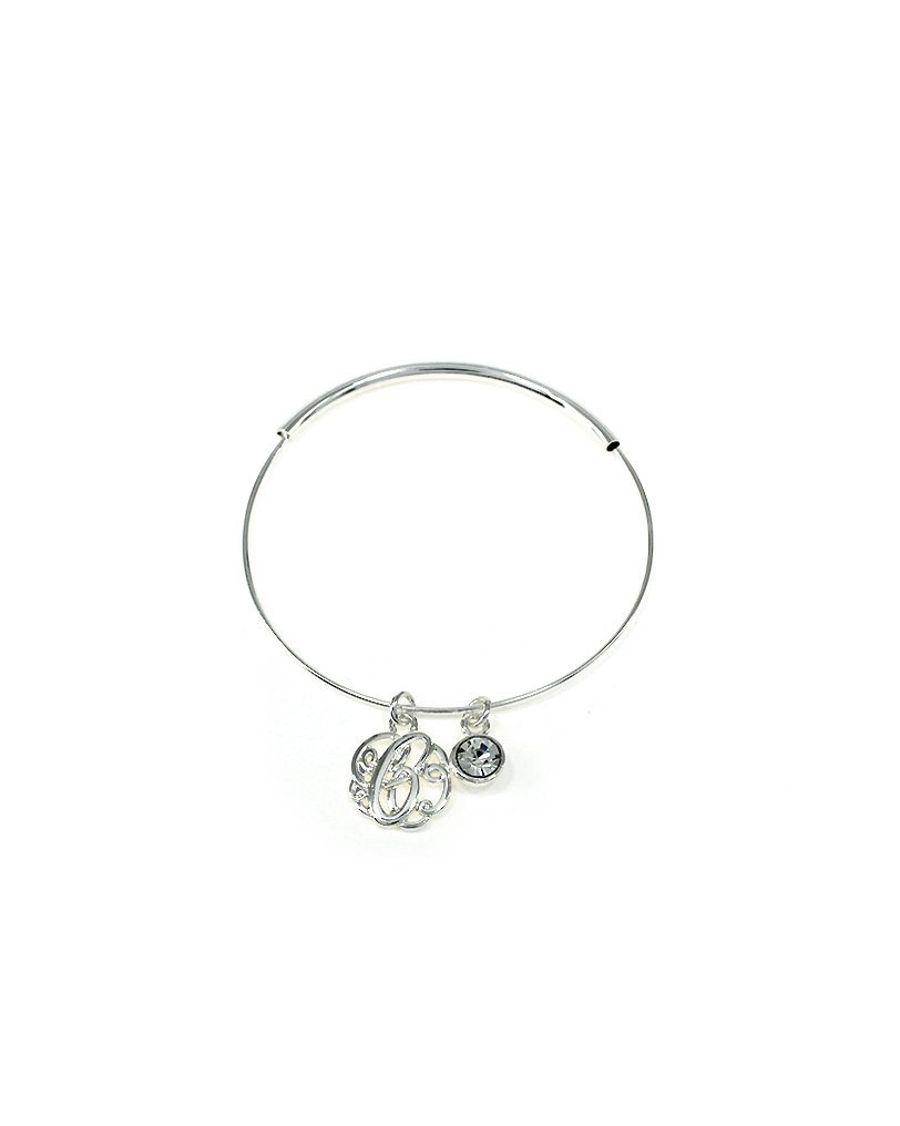 JNXMonogram Charm Adjustable Bangle Bracelet