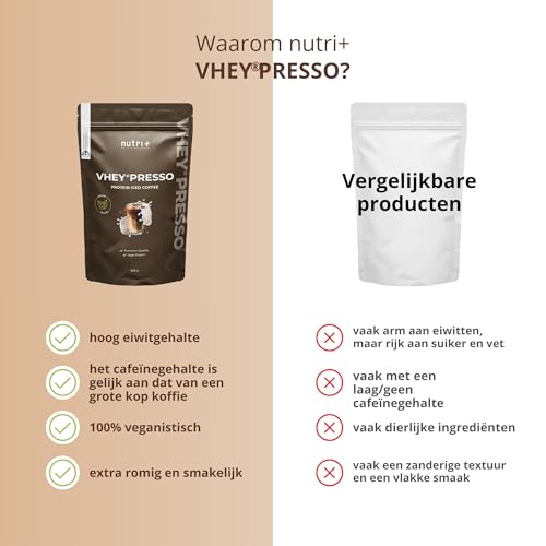 Nutri + Proteïne Ijskoffie Pumpkin Spice Latte - Vheypresso Koffie Eiwit met Cafeïne 800 g - Lactose + Glutenvrij Poeder - Spieropbouwende Eiwit - Afbeelding 5