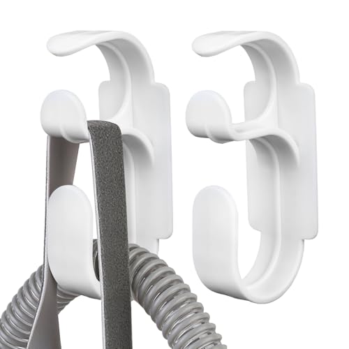 2PCS CPAP Hose Holder for Apnea Sleep Machine, Compatible with Resmed Airfit F40/Bipap/Evora Full Face Mask & Tube, Anti-Unhook, Avoid C-Pap Hose Tangle Portable Travel, Cleaner&Sanitizing Supplies