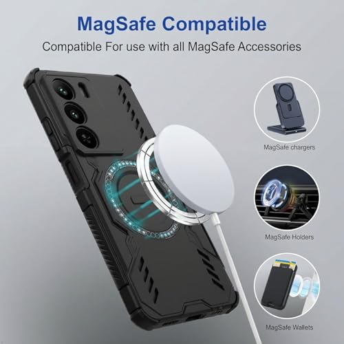 Image of ShieldTech Back Cover Case for Realme P4x 5G | 360 Protection Mobile Phone Case Mag-Safe | Camera Protection | Back Cover for Realme P4 x 5G / Realme P4x 5+G - Black TPU+PC
