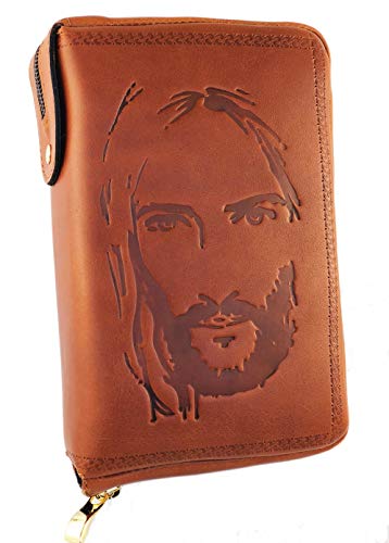 adriatica Cuero Fundas de Piel para Biblia de jerusalén dehoniana, Marrón,