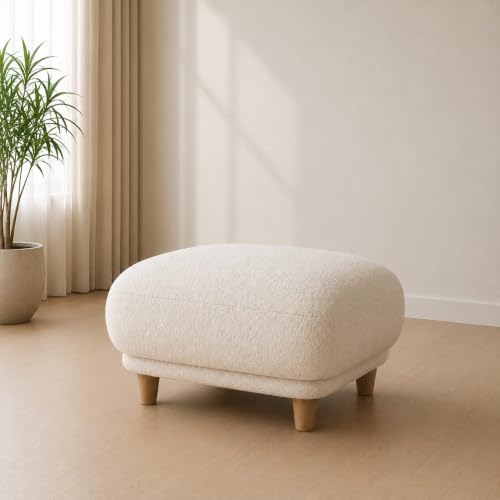 Image of Modern Classic Chesterfield Sofa for Living Room Bedroom Reception and Office 3+1+Ottoman Sofa for Living Room (Off White)