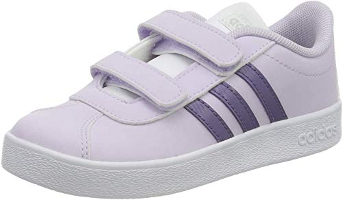 adidas Unisex Kids Vl Court 2.0 Cmf I Gymnastics Shoe, Purple Tint/Tech Purple/Ftwr White, 5.5 Child UK