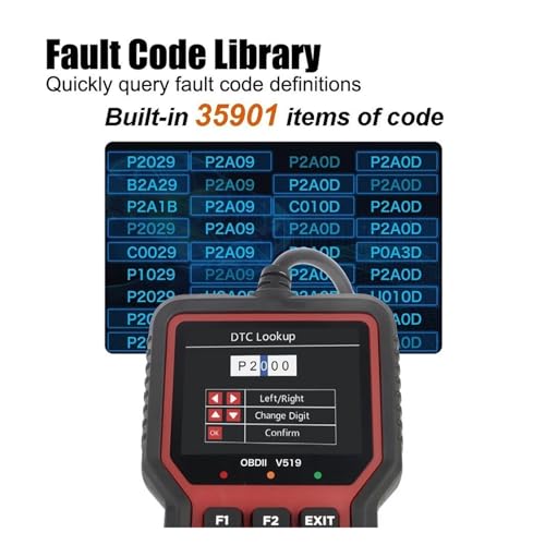 Escáner OBDII V519 para diagnóstico de coche 12V con lector de códigos V309 7