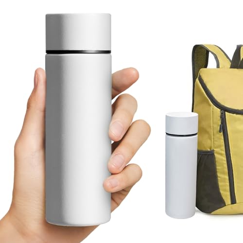 1 Pièce Mini Gourde 316, Petite Gourde Isotherme, 150ml Mini Bouteille isotherme, Bouteille 150ml (Blanc)