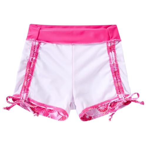 Image of Funnycokid Girls Swimsuit 3 Pieces Zip Rash Guard Bathing Suits Set Kids Bikini Boyshort Summer Swimwear 3-14 Years