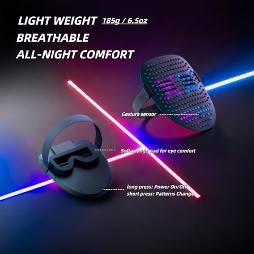 MiniLuxis LED Gesture Sensing Light-Up Mask – USB-C Rechargeable, 50+ Patterns, Super Long 8H Runtime – Perfect for Christmas, Halloween, Cosplay, Festivals, Party Costume - image 4