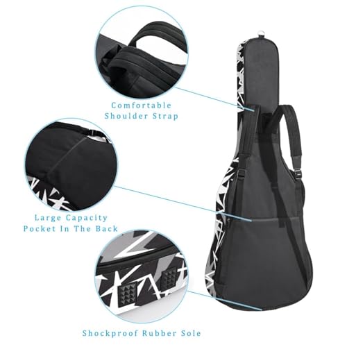 Housse imperméable en tissu Oxford pour guitare acoustique avec bandoulière et poches, motif marguerites simples, bleu, 109 x 42,9 x 11,9 cm, Multicolore 5., 42.9×16.9×4.7 in, Sac de transport - Les Beatles, Paul McCartney, John Lennon, RIngo Starr, George Harrison Housse imperméable en tissu Oxford pour guitare acoustique avec bandoulière et poches, motif marguerites simples, bleu, 109 x 42,9 x 11,9 cm, Multicolore 5., 42.9x16.9x4.7 in, Sac de transport – Image 4