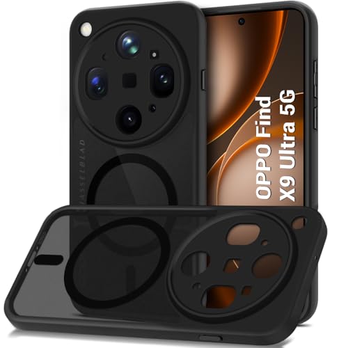 Image of TheGiftKart Hybrid Shockproof Back Cover Case for Oppo Find X9 Ultra 5G Compatible with MagSafe | Camera Protection Module | Hard Back Cover Case (PC & TPU, Translucent Smoke Matte Back, Black Sides)