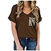 SHZFGUI T-Shirt d'été à Manches Courtes pour Femmes T-Shirt uni à col en V avec Poche
