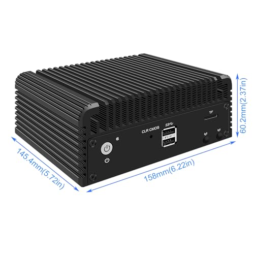 Image of 4 Ports Micro Firewall Appliance Inter N200 Quad Core, 4 Inter I226-V 2.5Gbe NIC Firewall Mini PC, Network Gateway Soft Router Mini Computer, Support AES-NI, 8GB DDR5 RAM 128GB SSD