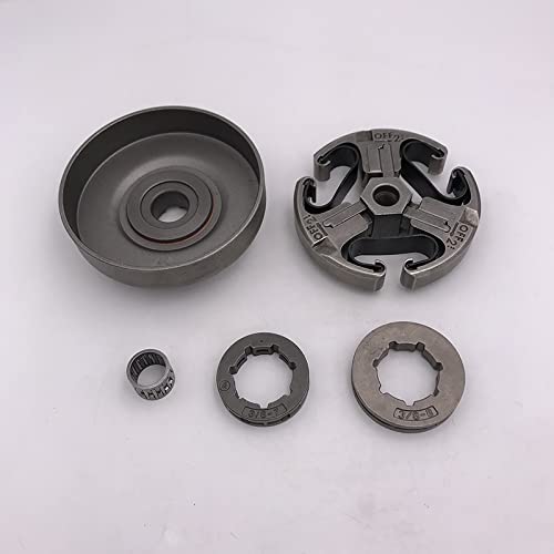 Conjunto de embrague de 3/8 "8T, rueda dentada de tambor, Kit de cojinete de aguja de llanta for Husq 61 66 162 266 268 272 XP 268XP 272XP, piezas de motosierra