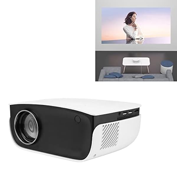 TOUISEDGI Home Theatre-projector, Duurzame Mini Smart High Brightness 1080P Full HD-filmprojector Voor Thuis Buiten AC100‑240V(American Standard)