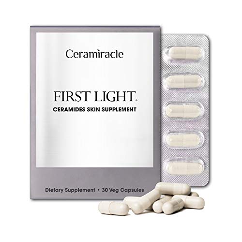 Ceramiracle First Light™ Ceramides Skin Supplement. Vegan and Gluten Free with Ceramosides® and Phytofloral® White Tomato Extract Premium Anti Aging Supplement.
