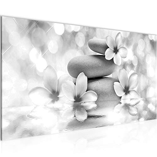 Runa Art Cuadro Decorativo Flor Feng Shui 1 Parte Moderno Cuadro Lienzo no Tejido para Sala Zen En Blanco Y Negro 210812c