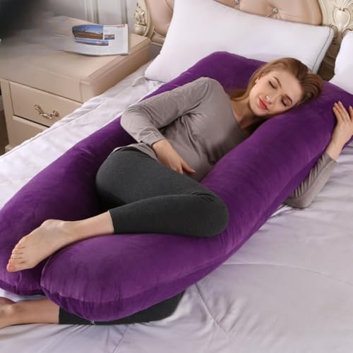 KDBT 全棉U型(130x70cm)|妊婦 抱き枕 としても最適|体圧分散設計で腰・肩サポート|洗える素材で清潔保持|男性用・女性用兼用|ギフト包装対応|冷感機能付き|授乳クッションとしても活用可 (I)