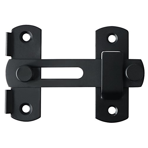 Image of Alise 4 inch Gate Latches, Black Security Door Latch for Barn Wood Door | Heavy Duty Stainless Steel Gate Hardware ,Security Flip Latch,Anti-theft Latch for Barn Wood Fence Sliding French Doors