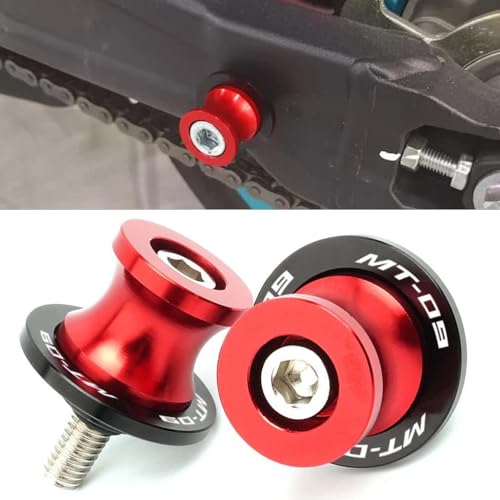 2Pcs M6 Ständeraufnahme 6mm Bobbins Montageständer Adapter CNC Aluminium für MT09 MT-09 MT-01 MT-03 MT-07 MT-10 MT-125 2000-2022 (Rot)(Rot)