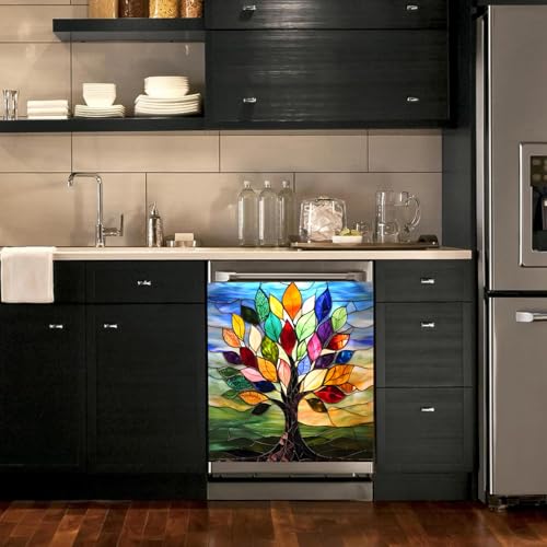 Image of BVBOX Dishwasher Magnet Cover 23 inchx26 inch, Reusable Magnetic Refrigerator Covers, Decorative Magnets Cover Fridge Door Skin Panel Stickers for Home Kitchen Appliance
